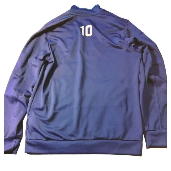 Adidas Steamboat Soccer Club Jacket Zipper Colorado Blue White Number 10 Medium - Picture 2 of 9